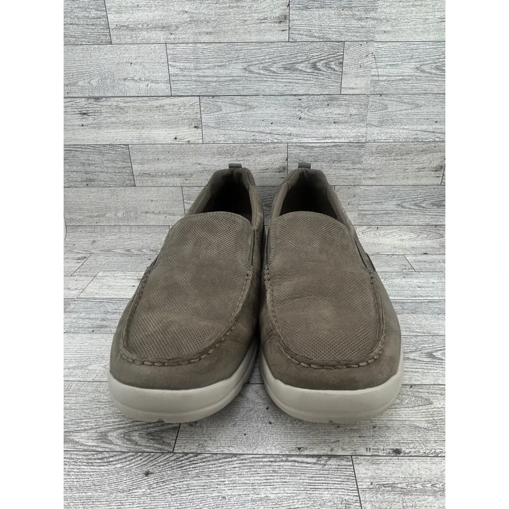 Rockport XCS Men Sz 10.5W Taupe Leather Slip On Loafers truTECH CH1920 Wide